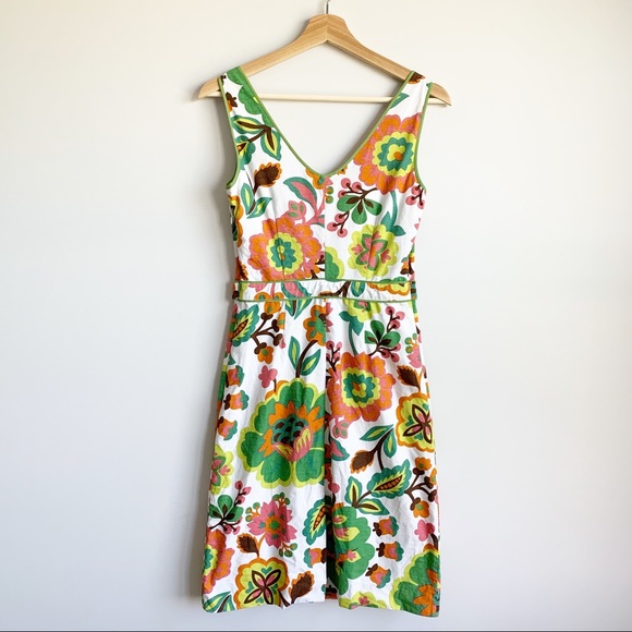 Boden Floral Summer Mini Dress Cotton Size 2 - Picture 6 of 10